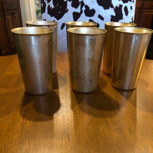 Vintage Retro Set of 6 gold BASCAL aluminum cups